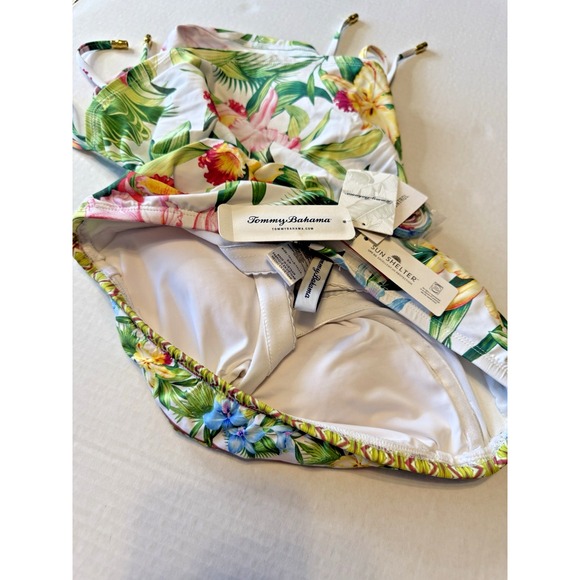 S/P  Tommy Bahamma Blue Orchid Garden Bandini Tankini Swimsuit Hawaiian Tropical - Picture 7 of 10